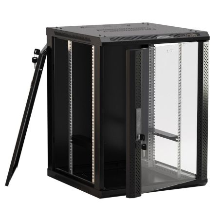 Шкаф настенный Hyperline TWB-FC-1266-GP-RAL9004, 19", 12U Шкаф настенный Hyperline TWB-FC-1266-GP-RAL9004, 19", 12U