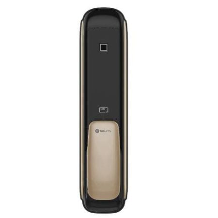 Электронный замок биометрический Solity GSP-1000BK Gold по отпечатку пальца, двухригельный