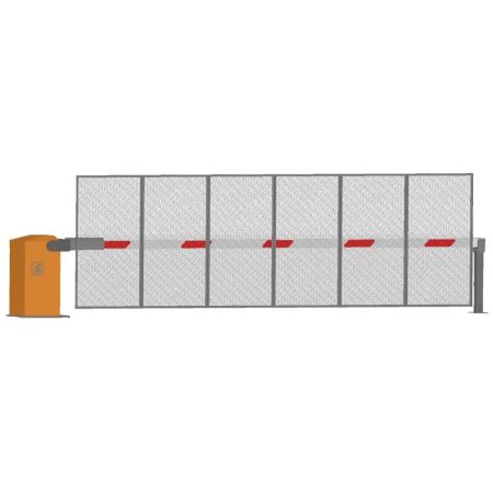 Антивандальный автоматический шлагбаум Фантом Титан F6TZ с забором