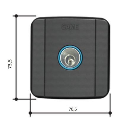 Ключ-выключатель Came SELD2FDG встраиваемый, с цилиндром замка DIN и синей подсветкой (806SL-0060)