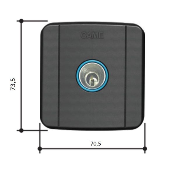 Ключ-выключатель Came SELD2FDG встраиваемый, с цилиндром замка DIN и синей подсветкой (806SL-0060)