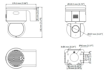 Уличная скоростная поворотная PTZ IP-видеокамера 4Мп HikVision DS-2DE3A404IWG-E c ИК-подсветкой до 50 м