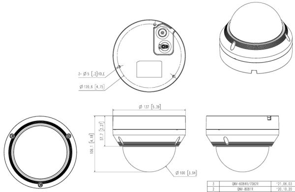 Антивандальная сетевая IP-видеокамера 4Мп Wisenet QNV-7082R (3.2-10 мм)