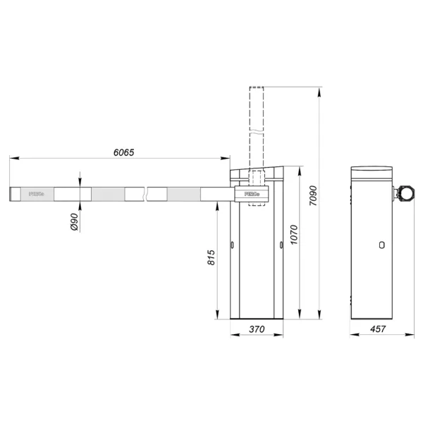 Тумба шлагбаума PERCo GS06.1 со встроенной системой обогрева (без стрелы)