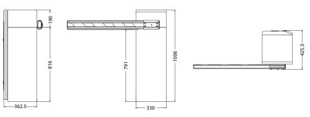Шлагбаум автоматический ZKTeco ProBG3060R, длина стрелы 6 м, правый