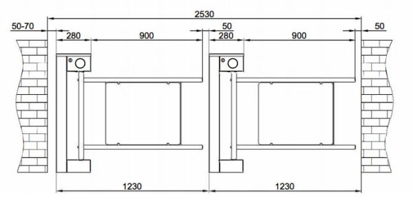 Турникет-калитка моторизованная Came SALOON 705 для маломобильных граждан