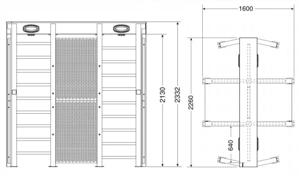 Турникет полноростовой двухпроходной Came Guardian PSGD4, уличный, из окрашенной стали