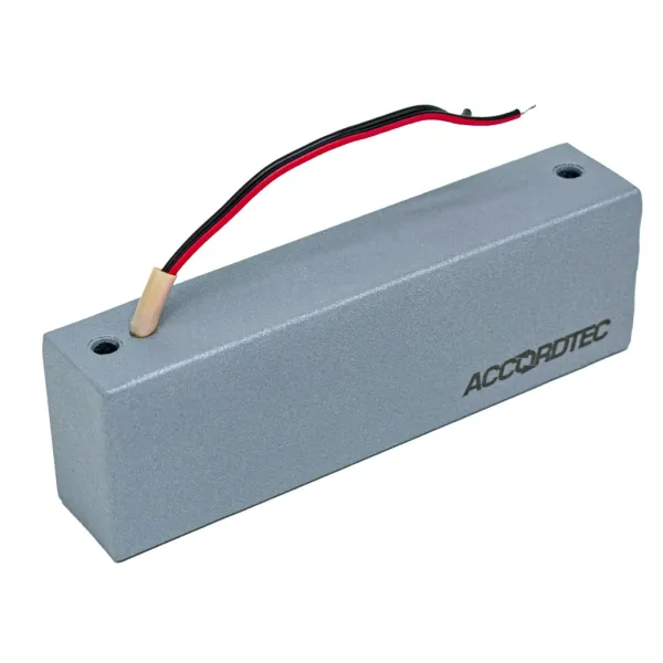 Электромагнитный замок AccordTec ML-300K с уголком, серебряный металлик