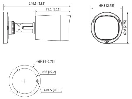Уличная HD-CVI видеокамера 5Мп Dahua DH-HAC-B1A51P-0280B-S2