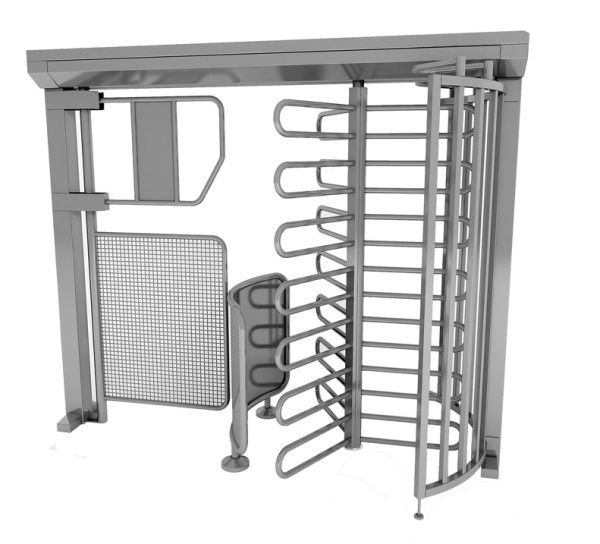 Полноростовой турникет с калиткой для прохода с велосипедом Gotschlich Ecco 120 BFB Stainless (6ELK3A0BC-T)