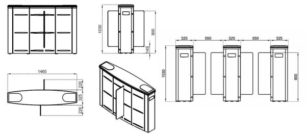 Турникет раздвижной однопроходной Came Sliding Gate SG55, 550 мм, створки 900 мм (SG55S)