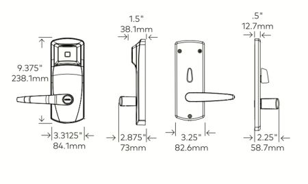 Электронный замок dormakaba Saflok RT Plus ESM, матовая латунь (79PS03012EF30-606)
