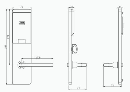 Электронный замок ZKTeco LH6500 с RFID считывателем Mifare