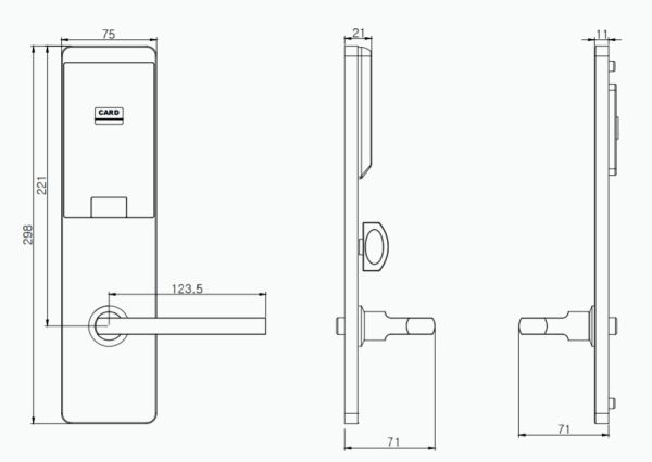 Электронный замок ZKTeco LH6500 с RFID считывателем Mifare
