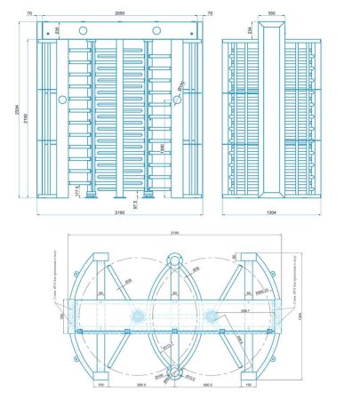 Полноростовой двухпроходной роторный турникет Блокпост Спектр СТ 2