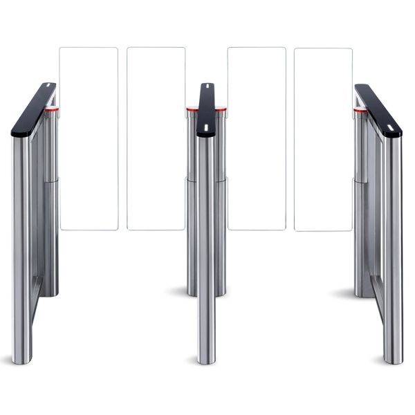 Турникет распашной двухпроходной PERCo ST-11M «Скоростной проход» с крышками из искусственного камня и створками 300 мм, высотой 1300 мм