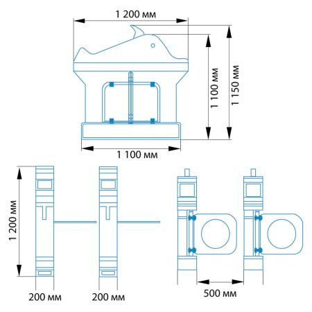 Турникет детский Блокпост ТД 600 с распашными створками