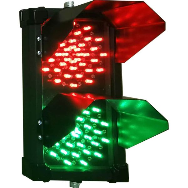 Светофор светодиодный двухсекционный Инфопаркинг ИС-Т8.3/12/К с козырьками