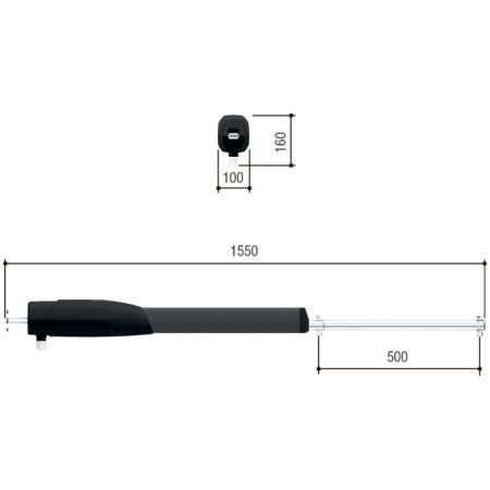 Привод 24 В линейный Came ATS50DGM для распашных ворот, самоблокирующийся, для створок до 5 м