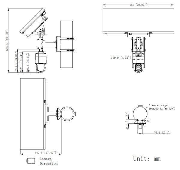 Поворотная 4G IP-видеокамера 4Мп HikVision DS-2XS3Q47G1-LDH/4G/C18S40 (4 мм) с питанием от солнечной батареи