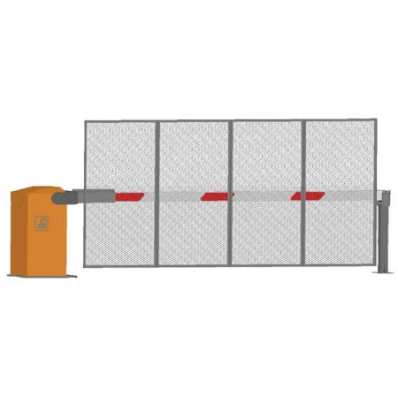 Антивандальный автоматический шлагбаум Фантом Титан F4TZ с забором