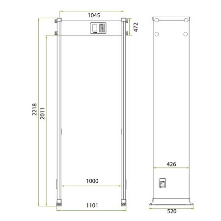 Металлодетектор арочный ZKTeco AMD1800 (1000 мм) Металлодетектор арочный ZKTeco AMD1800 (1000 мм)