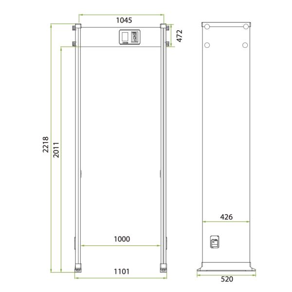 Металлодетектор арочный ZKTeco AMD1800 (1000 мм)
