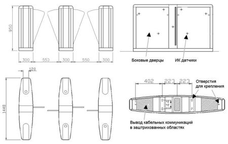 Центральный модуль проходной Gunnebo SpeedStile BP BA