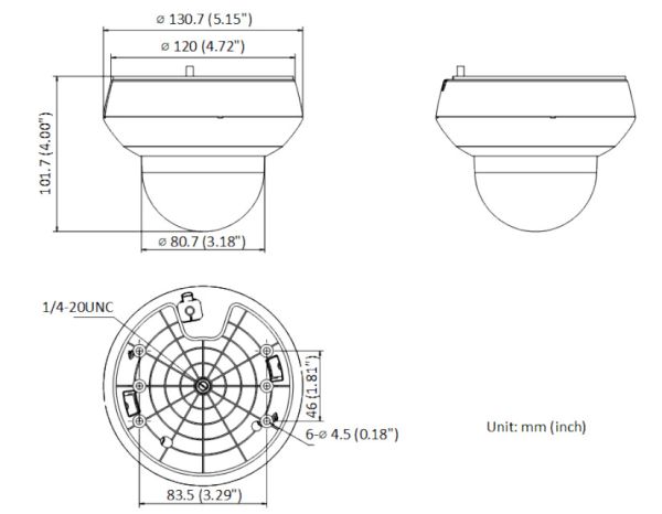 Скоростная поворотная PTZ видеокамера 2Мп HikVision DS-2DE2A204IW-DE3(C0)(S6)(C)
