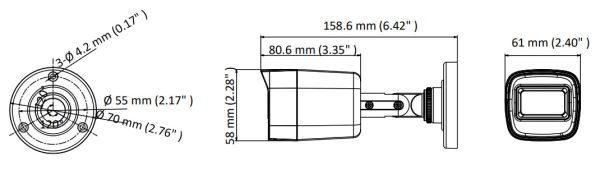 Уличная HD-TVI видеокамера 2Мп HikVision DS-2CE16D3T-ITF (3.6 мм) с EXIR-подсветкой до 30 м