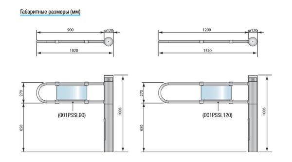 Створка алюминиевая L=1200 мм для турникета-калитки SALOON40 (821XA-0020)
