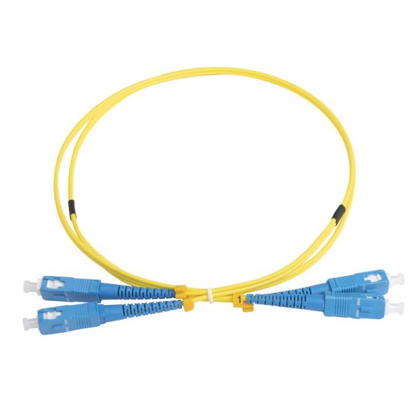 Патч-корд волоконно-оптический Hyperline FC-D2-9-SC/UR-SC/UR-H-1M-LSZH-YL, SM 9/125 (OS2), SC/UPC-SC/UPC, 2.0 мм, duplex, LSZH, 1 м