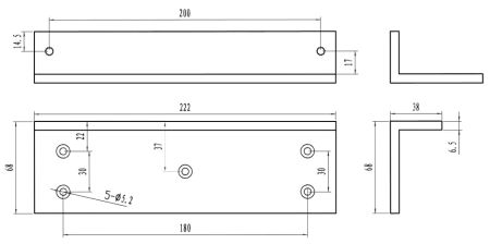 Крепление L-образное Smartec ST-BR360LW для замков ST-EL360W и ST-EL360MW