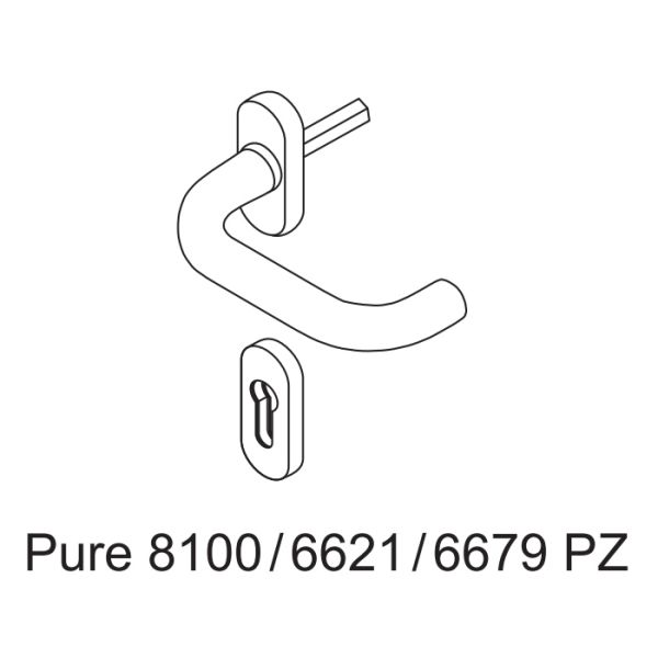 Комплект ручек dormakaba Pure 8100 / 6621 / 6679 для профильных дверей