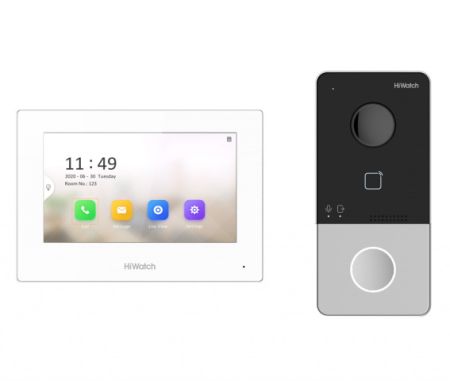 Комплект IP-видеодомофона HiWatch DS-D100IKWF (вызывная панель + монитор)