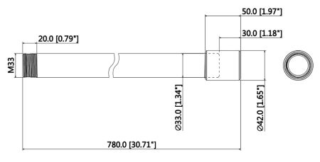 Удлинитель для крепления на потолок Dahua DH-PFA117, для PFB220C, длина 780 мм