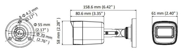 Уличная HD-TVI видеокамера 5Мп HikVision DS-2CE16H8T-ITF (2.8 мм) с EXIR-подсветкой до 30 м