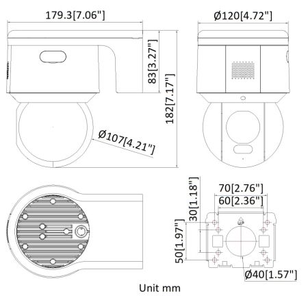 Уличная скоростная поворотная PTZ IP-видеокамера 4Мп HikVision DS-2DE3A400BW-DE/W(F1)(T5)