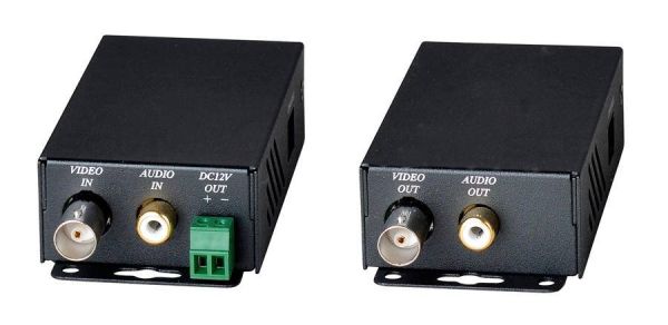 Комплект приемопередатчиков видео и аудиосигналов SC&T CHB001HM по коаксиальному кабелю