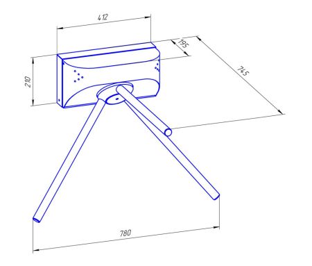Турникет-трипод навесной Ростов-Дон Т8М1 из окрашенной стали (без планок) Турникет-трипод навесной Ростов-Дон Т8М1 из окрашенной стали (без планок)