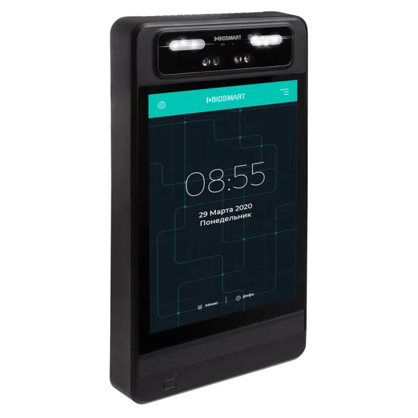 Терминал биометрический BioSmart Quasar MFR (EM-Marine, Mifare, NFC) идентификации по лицу, RFID-картам и смартфону