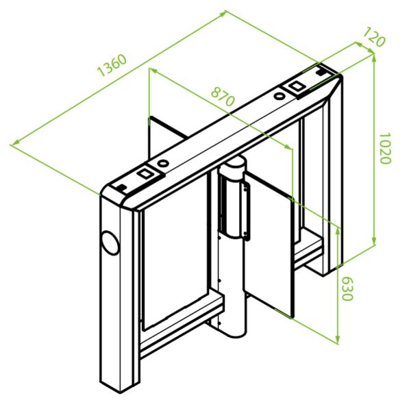 Центральный модуль распашного турникета ZKTeco Mars Pro-S1200 без считывателей