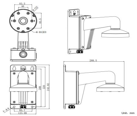Настенный кронштейн HikVision DS-1273ZJ-130-TRL для купольных камер