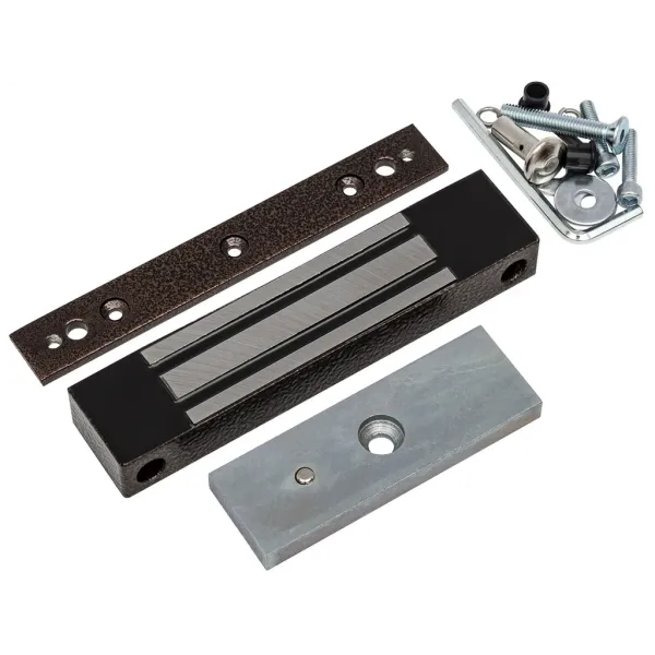 Электромагнитный замок AccordTec ML-180KB с планкой, коричневый