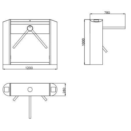 Турникет-трипод тумбовый Avix AV.TT.6371X электромеханический