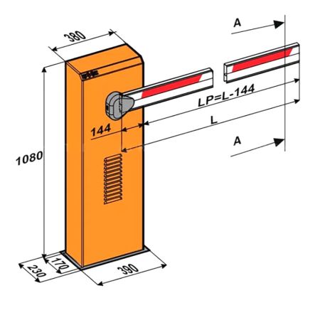 Комплект автоматического шлагбаума FAAC 620/4 RPD со стрелой 3.8 м