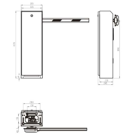 Шлагбаум автоматический Hikvision DS-TMG4B0-LA (6 м) с телескопической стрелой