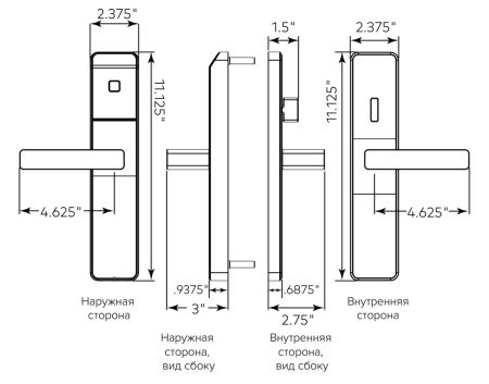 Электронный замок dormakaba Saflok Confidant RFID KIT3 (CF002ESAACBNPS-50R)