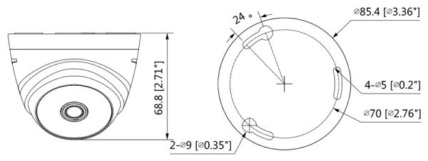 HD-CVI видеокамера 2Мп Dahua DH-HAC-T1A21P-0360B