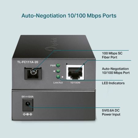 Медиаконвертер TP-Link TL-FC111A-20 WDM 10/100 Мбит/с